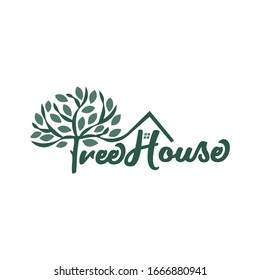 
Tree House Typography Vector Logo Design