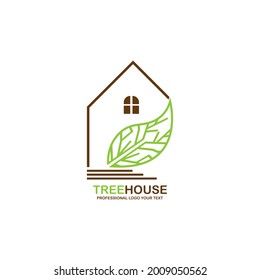 Tree House vector icon. Nature House vector illustration logo design.

