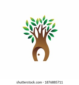 tree house vector with simple concept