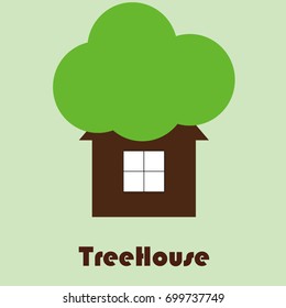 Tree House Vector Template Design