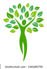Tree human happy suitable for icons, logos, symbols and more
