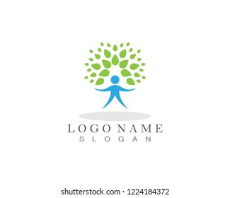 tree human life logo vector icon