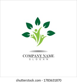 Baum Logo Design. Logo des Menschen für Leben