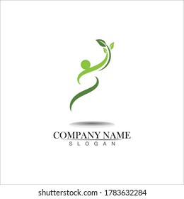 Tree human logo design. Human life logo icon