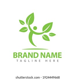 Tree and human logos are light green in color, suitable as logos for medical, humanitarian, natural brands and others, also suitable for illustrations and icons