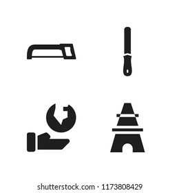 tree icon. 4 tree vector icons set. eiffel tower, ecology and cut icons for web and design about tree theme