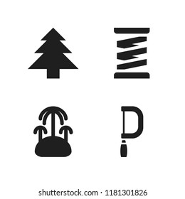 tree icon. 4 tree vector icons set. christmas, island and cut icons for web and design about tree theme