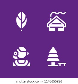 tree icon. 4 tree vectors with park, cabin, leaf and costa rica icons for web and mobile app