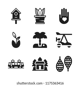 tree icon. 9 tree vector icons set. tram, ultralight and cottage icons for web and design about tree theme