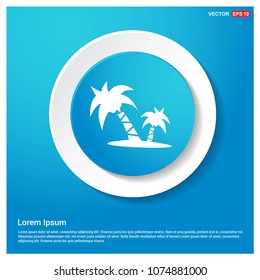 Tree icon Abstract Blue Web Sticker Button