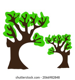 Tree icon, abstract tree with copy space, isolated on white background, vector illustration.