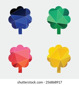 tree icon Abstract Triangle Geometrical background 