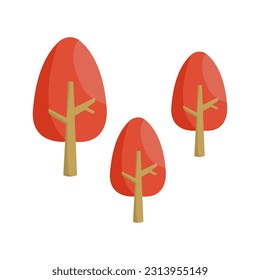 Baumsymbol, Herbst auf weißem Hintergrund, Vektorgrafik