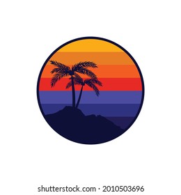 tree icon in the beach, can use for logo and etc