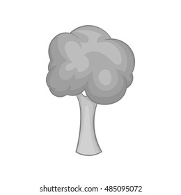 Tree icon in black monochrome style on a white background vector illustration