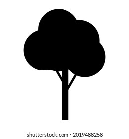 Tree icon. Black tree on a white background.