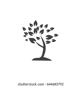 Tree icon in black on a white background. Vector illustration