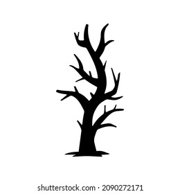 Tree icon. Black silhouette. Front side view. Vector simple flat graphic illustration. The isolated object on a white background. Isolate.