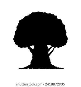 Tree icon. Black silhouette. Front side view. Vector simple flat graphic illustration. Isolated object on a white background. Isolate.