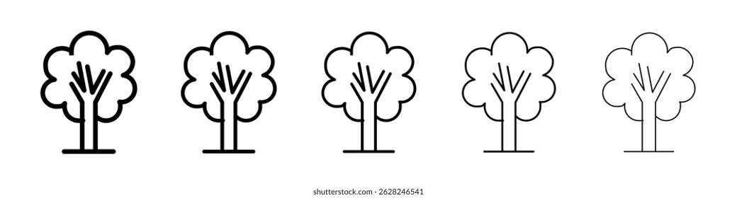 Tree icon in black. Vector illustration for graphic design