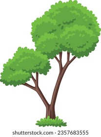 Tree icon. Cartoon park plant. Forest botany