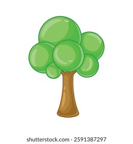Tree icon in cartoon style isolated on white background. Forest symbol vector illustration.