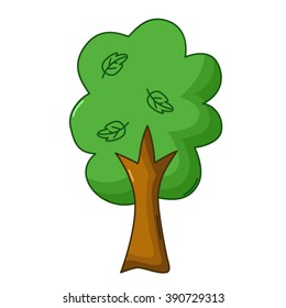 Tree icon in cartoon style isolated on white background