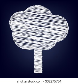 Tree icon with chalk effect  
