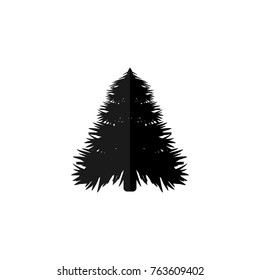 Tree icon, Christmas symbol, flat design template, vector illustration