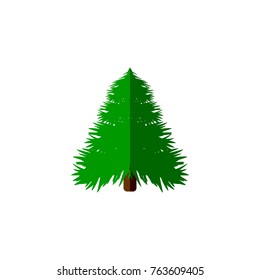 Tree icon, Christmas symbol, flat design template, vector illustration