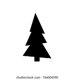 Tree icon, Christmas symbol, flat design template, vector illustration