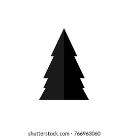 Tree icon, Christmas symbol, flat design template, vector illustration