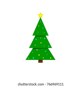 Tree Icon Christmas Symbol Flat Design Stock Vector (Royalty Free ...