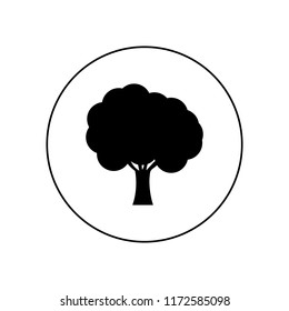 Tree icon in circle, logo on white background
