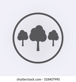 Tree icon in circle set . Vector illustration