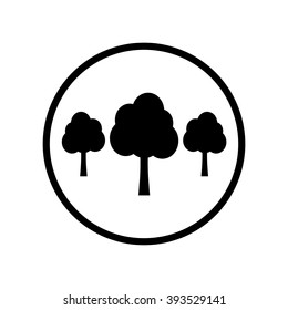 Tree icon in circle set . Vector illustration