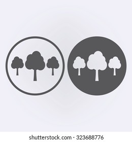 Tree icon in circle . Vector illustration