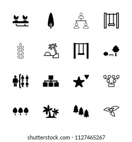 Tree icon. collection of 16 tree filled and outline icons such as structure, swing, plant, family structure, island, cookie. editable tree icons for web and mobile.