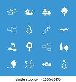 Tree icon. collection of 16 tree filled and outline icons such as home on island, plant, structure, caterpillar. editable tree icons for web and mobile.