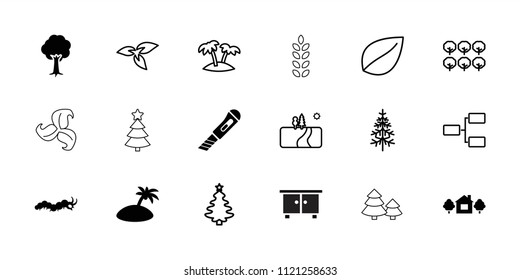 Tree icon. collection of 18 tree filled and outline icons such as island, plant, leaf, structure, palm, landscape, beehouse, cutter. editable tree icons for web and mobile.