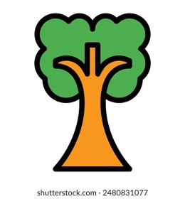 tree icon color or logo illustration outline black style