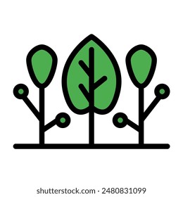 tree icon color or logo illustration outline black style