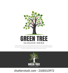 The tree icon concept logo of the tree of life is stylish with leaves, perfect for your business use