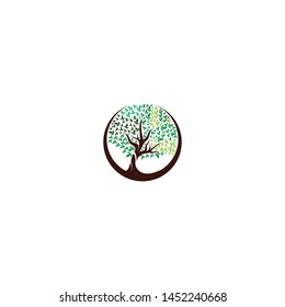 Tree icon concept of nature log template vector