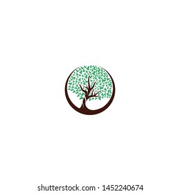 Tree icon concept of nature log template vector