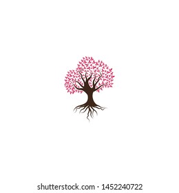 Tree icon concept of nature log template vector