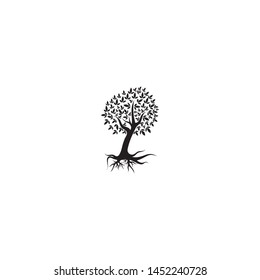 Tree icon concept of nature log template vector