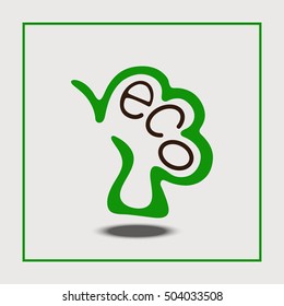 Tree icon concept of a stylized tree. ECO logo