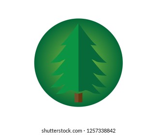 Tree icon concept of a stylized tree with leaves, lends itself to being used with text - Vector