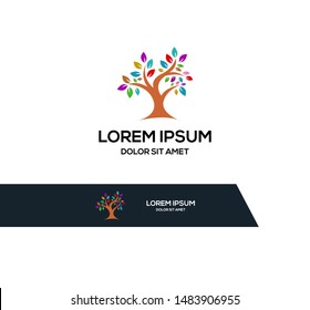 Tree icon concept of a stylized tree with leaves, lends itself to being used with text